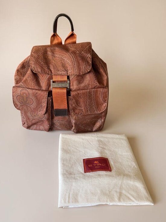 Etro Handbags - Etro Paisley Nylon Drawstring Backpack